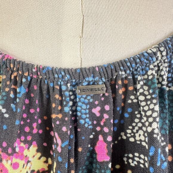 O’Neill Lexie Open Back Midi Dress Floral Print Square Neck Blue - Picture 7 of 10